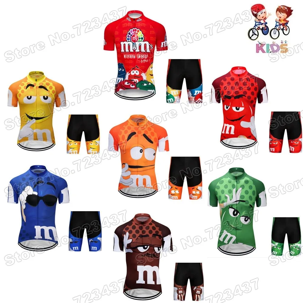 Conjunto de ropa de ciclismo para niños y niñas, Maillot con dibujos animados divertidos, camisetas de bicicleta de carretera, 2021