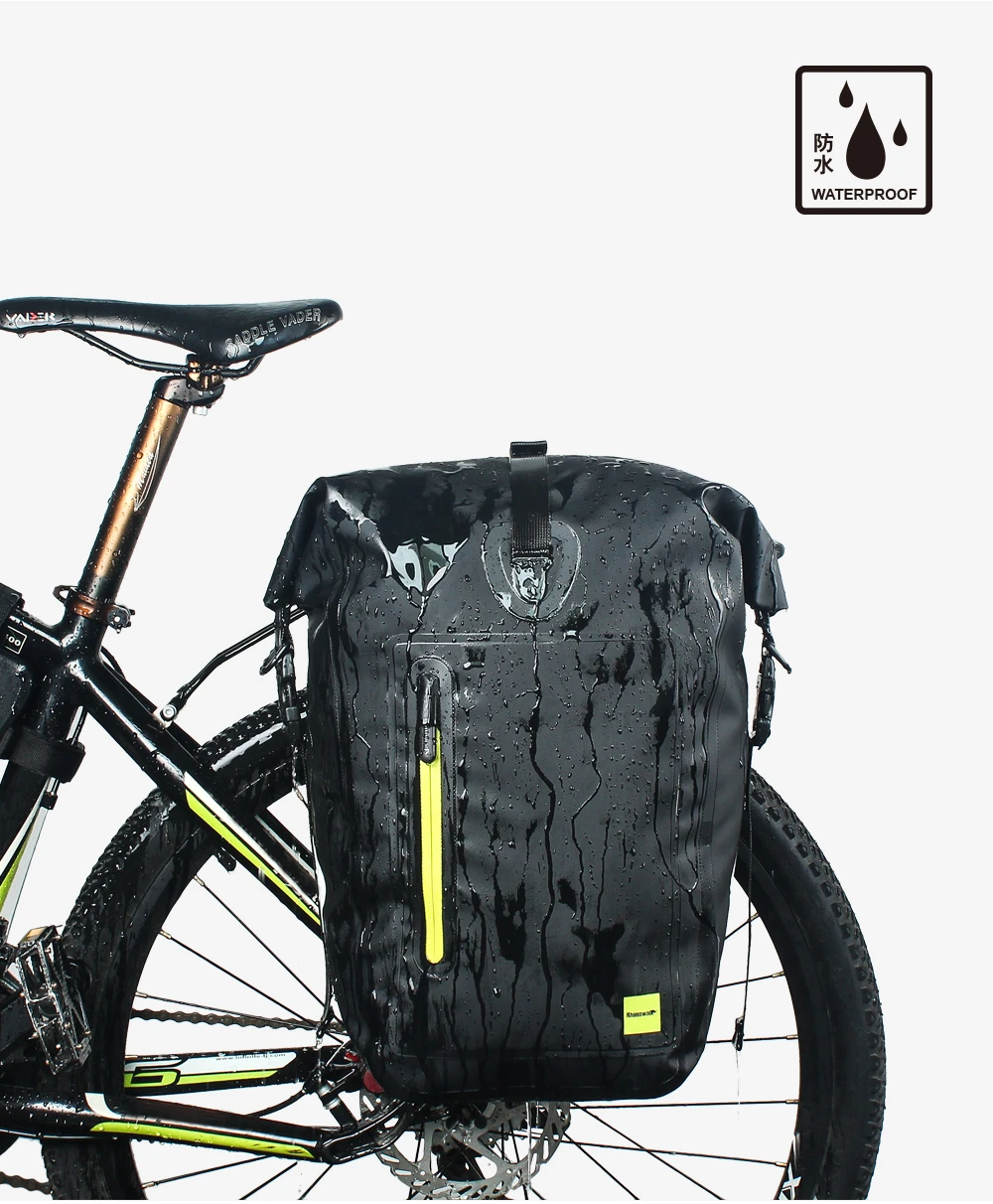 Rhinowalk 25л Водонепроницаемая велосипедная сумка MTB для шоссейного велосипеда, велосипедная задняя стойка, сумка Pannier, велосипедная сумка на заднее сиденье, сумка на плечо, Аксессуары для велосипеда