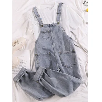 

Age Reduction Cowboy Bib Female Loose Student Season Harem Pants Are Thin Pants Sling Pants 2020