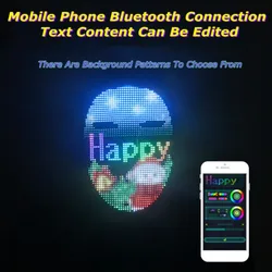 Telefone móvel app controle conexão bluetooth texto animação rgb programável led máscara gesto imagem dropshipping