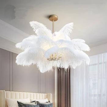 

Nordic feather Led Pendant Lamp Lights Hanging Lamp Hanglamp Light Fixture Modern Hanging Ceiling Lamps Chandelier Lighting D89Z