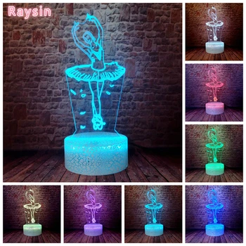 

Ballet Girl 7 Colors 3D Visual Led Night Lights Baby Sleeping Decor Lamp Child Kids Girls Daughter Birthday Xmas Party Toy Gift