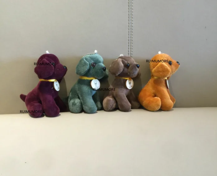 Качество 3 цвета-собаки плюшевые игрушки-10 см высота, детский подарок плюшевые игрушки собаки, брелок собаки плюшевые куклы - Цвет: 1piece random color