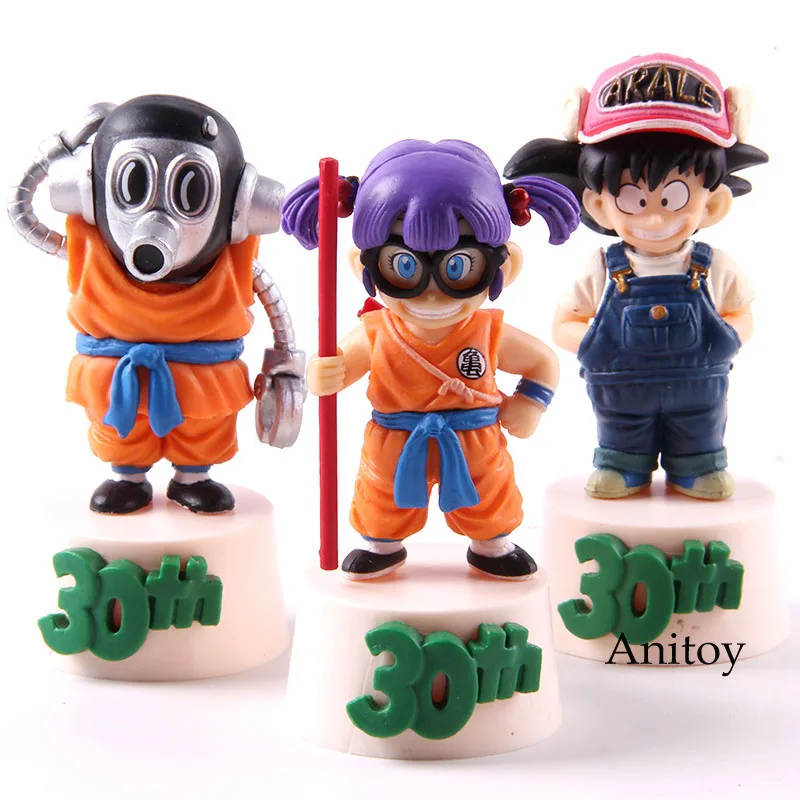 

30th F Prize Toriyama Akira Arale Son Goku Action Figure Dragon Ball PVC Collectible Model Toy 3pcs/set