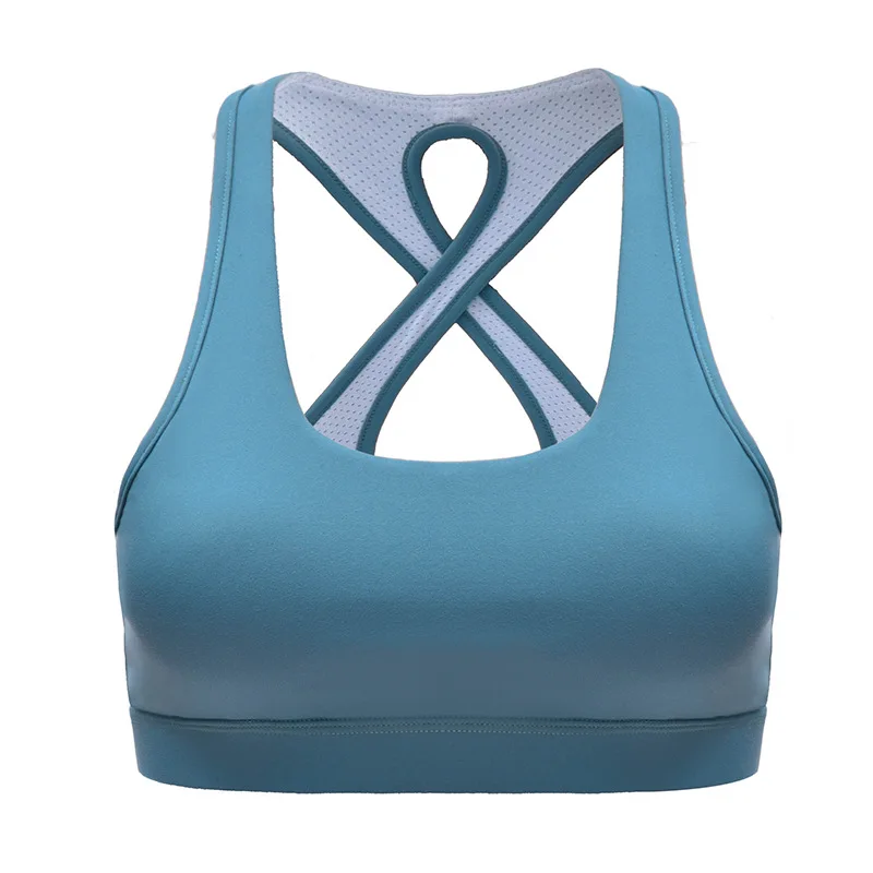 2019 new lady clothing back openwork bra gathered vest shock running women shirts |