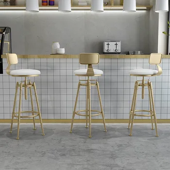

Nordic Bar Stools Chairs High Chair Wrought Iron Modern Simple Minimalist Restaurant Dining Room Furniture Creative Customized