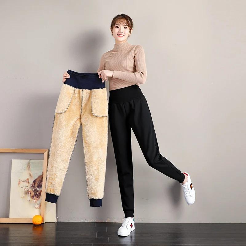 Harem Pants Women Korean Style Casual Loose Sweatpants Thick Warm