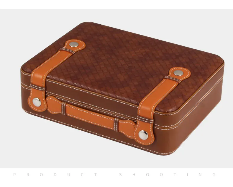 COHIBA кожаный портсигар коробка для сигар дорожная сумка стиль портсигар кедровая древесина аксессуары для сигар с увлажнителем гигрометр сигары коробка