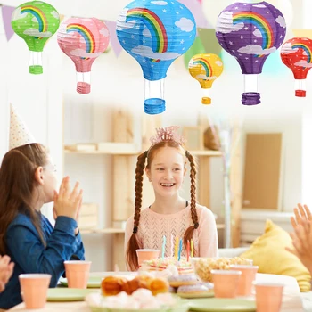 

6pcs / 12 Inch Hot Air Balloon Paper Lantern Wedding Decoration Shooting Props Birthday Party Folding Paper Lantern