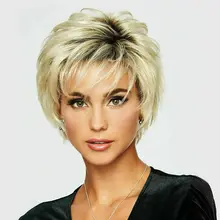 Женские Короткие вьющиеся прямые полные парики натуральные синтетические волосы косплей Вечерние