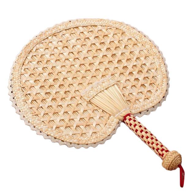 Style Handmade Straw Fan Hand-woven Palm Leaf Hand Woven Fan Summer Cooling Drive Away Mosquito Hand Fan Home Decoration