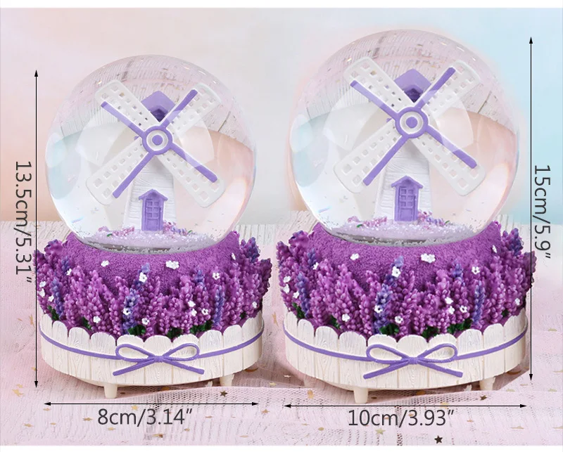 Креативные романтические ветряные мельницы Снежный шар хрустальный шар вращающаяся музыкальная шкатулка Рождественское украшение для дома украшение дома аксессуары