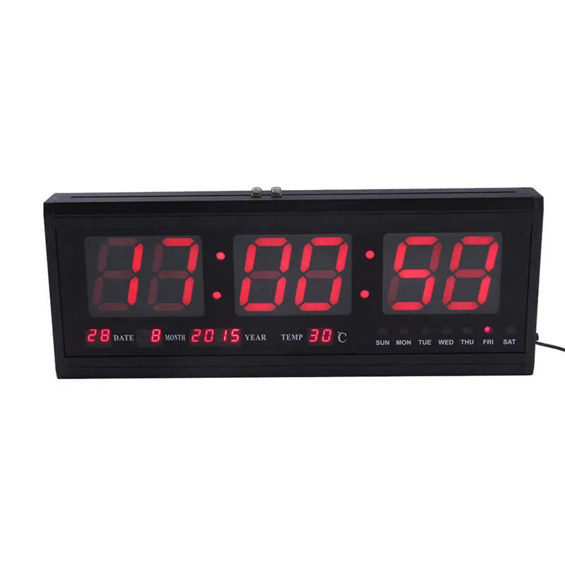Ht4819sm1,aluminum Alloy Wall Clock Digital Led Calendar Wall Clock
