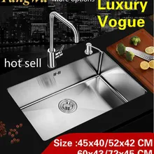 Ручная раковина одинарная мойка для мытья овощей, 304 нержавеющая сталь,, 45x40/52x42/60x43/72x45 см