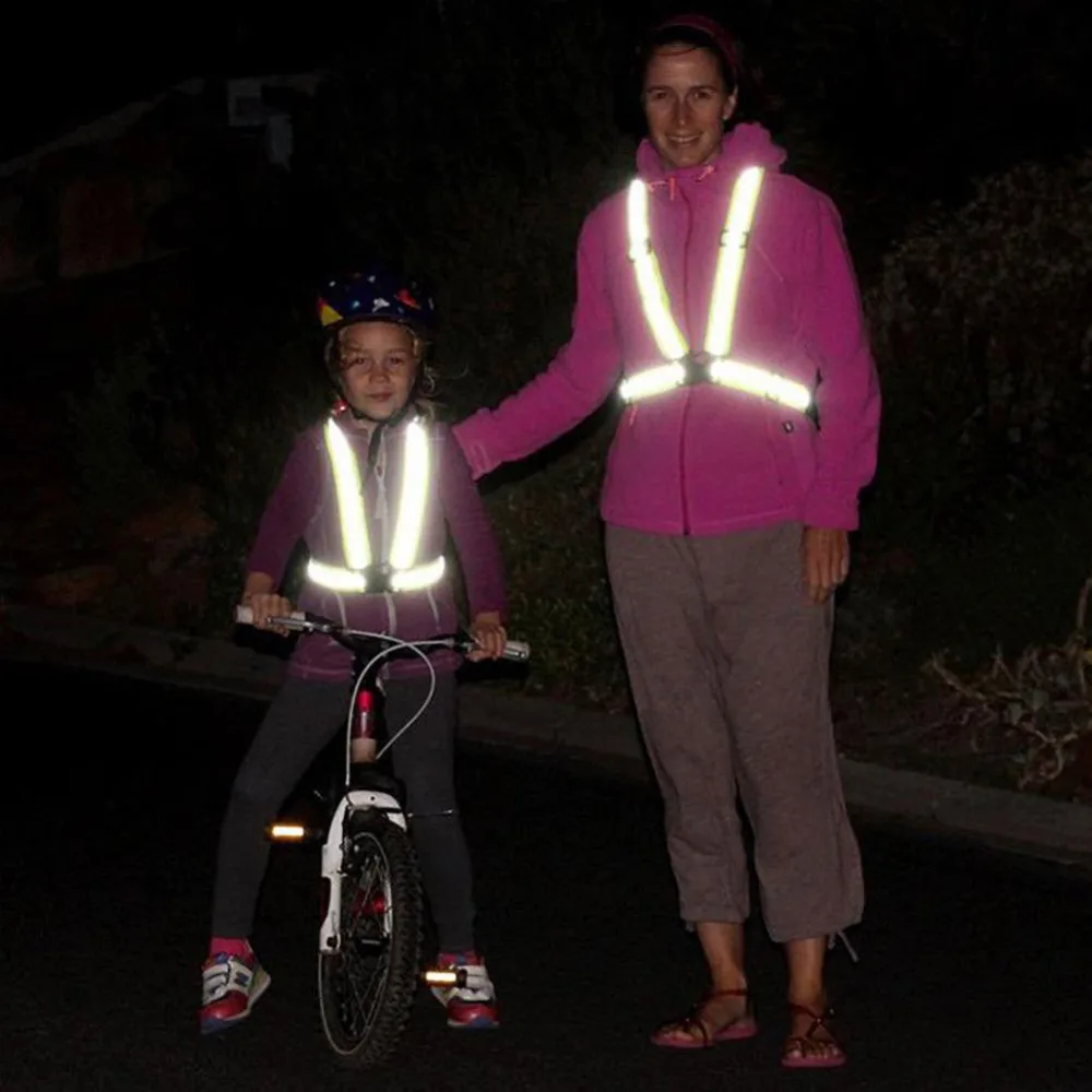 Reflective Safety Vest Highlight Reflective Straps Night Running Riding Clothing Vest Adjustable Safety Vest Elastic Band For Adults and Children