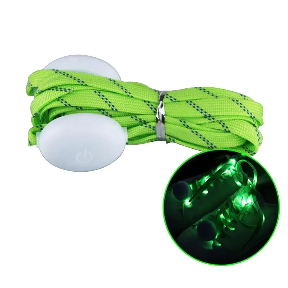 green shoelace 1 пара 120 см светодиодный шнурки крутые светящиеся шнурки для обуви диско вечерние светильник светящийся нейлоновый ремешок - Цвет: green shoelace