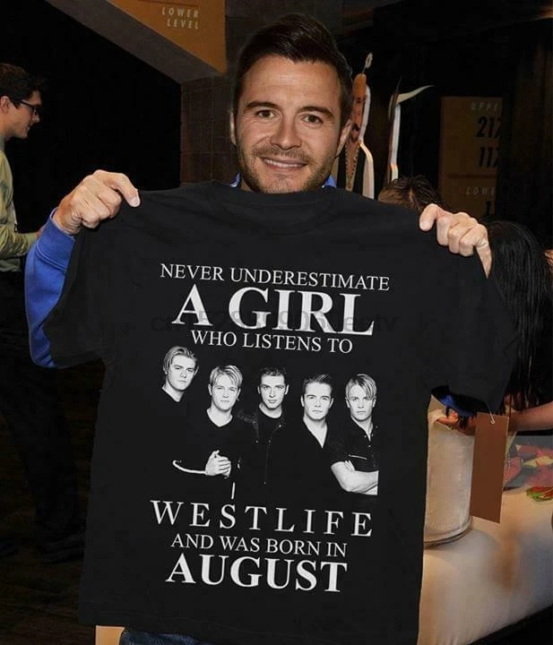 

Never Underestimate A Girl Who Listens To Westlife T Shirt Black Ladies S-3XL