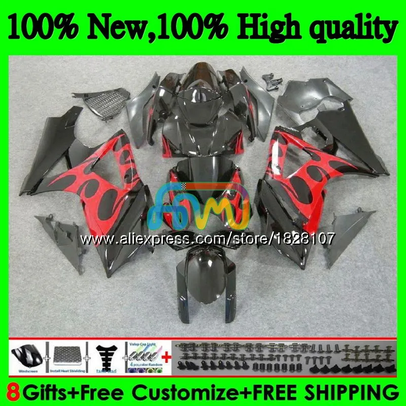 Корпус для SUZUKI 1000CC красный огонь Горячие GSXR-1000 K7 GSX-R1000 GSXR 1000 07 08 43BS. 17 GSXR1000 GSX R1000 2007 2008 07 08 обтекатели