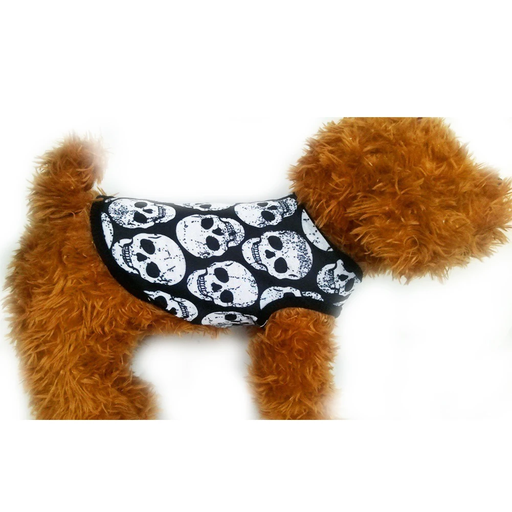 Лыжная шапочка из хлопка рисунок комнатная собачка жилет дышащая одежда для собак летние рубашки для щенков боди для чихуахуа костюм на Хэллоуин