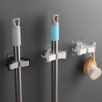 

Wall Mounted Mop Organizer Holder Brush Broom Hanger Storage Rack Kitchen Tool Wall Housekeeper Accessory Hanging Pipe Hooks 1PC