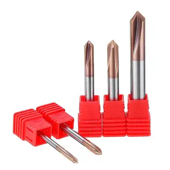 

ALLSOME 3 Flutes 60 Degree Chamfering Mill AlTiN Coated HRC55 2/3/4/5/6/7/8mm Tungsten Steel Milling Cutter CJ012