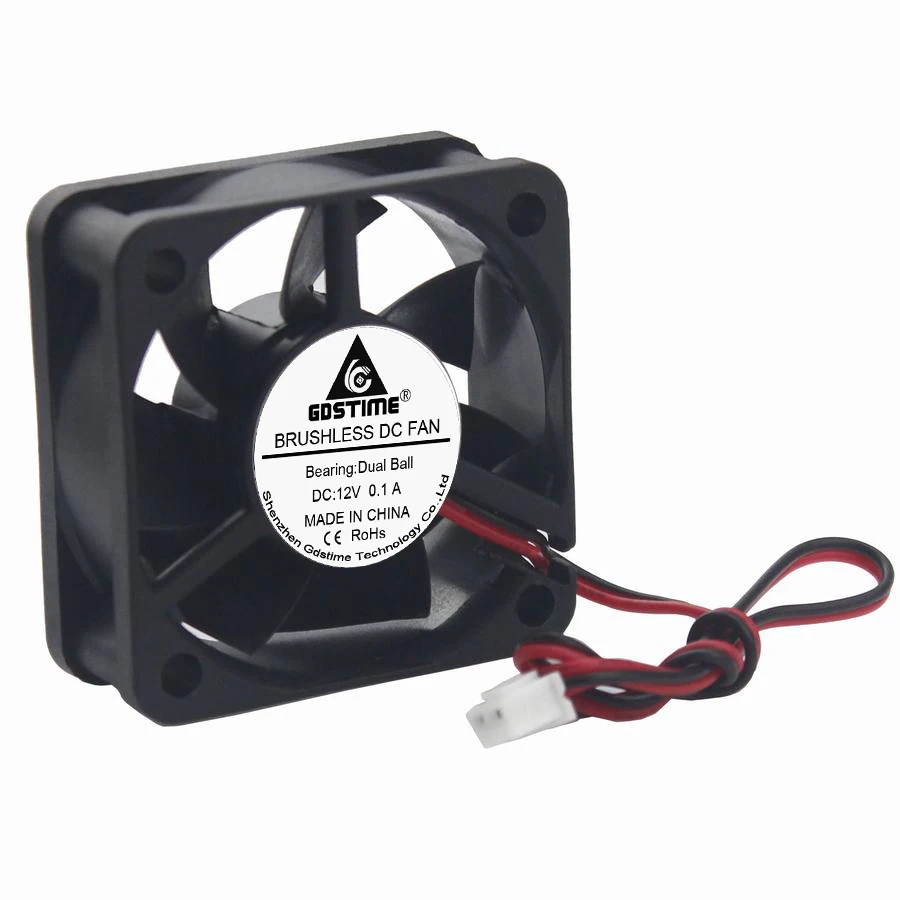 2 pieces set Gdstime DC 12V 2Pin 5cm 50mm x 20mm 5020 Ball Bearing Heatsink Cooling Cooler Fan | Компьютеры и офис
