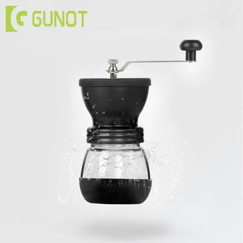 

GUNOT Portable Manual Coffee Grinder Drewing With Fortified Glass Storage Durable Handmade Coffee Bean Burr Grinders Mill Tools