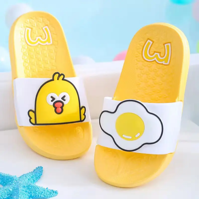 Cute Little Yellow Duck Children Slippers Summer Non-Slip Home Indoor Kids Slippers Bathroom Shoes Comfort Light Boy Girl Shoes