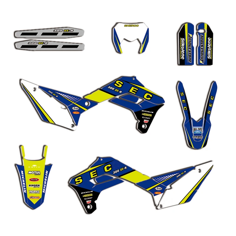 

Мотоцикл наклейки для SHERCO SE сиг 125 250 300 450 2017 2018 2019 2020 команда Графический & Фон наклейка комплект