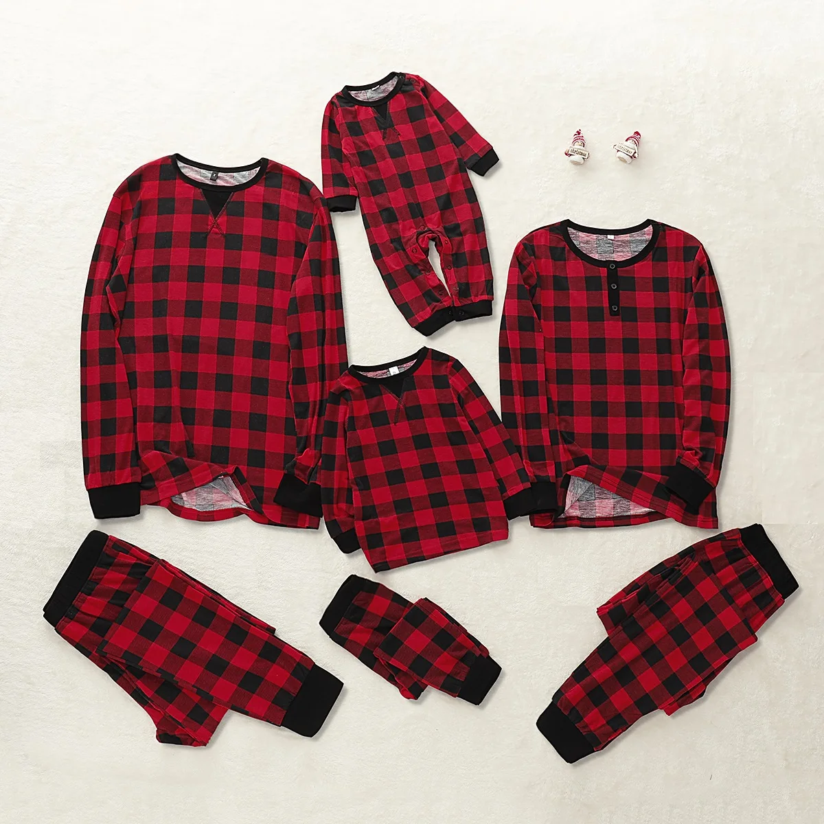 Пижама клетчатая Одинаковая одежда для семьи рождественские пижамные комплекты одежда для сна для папы, мамы и ребенка Домашняя одежда, пижамы