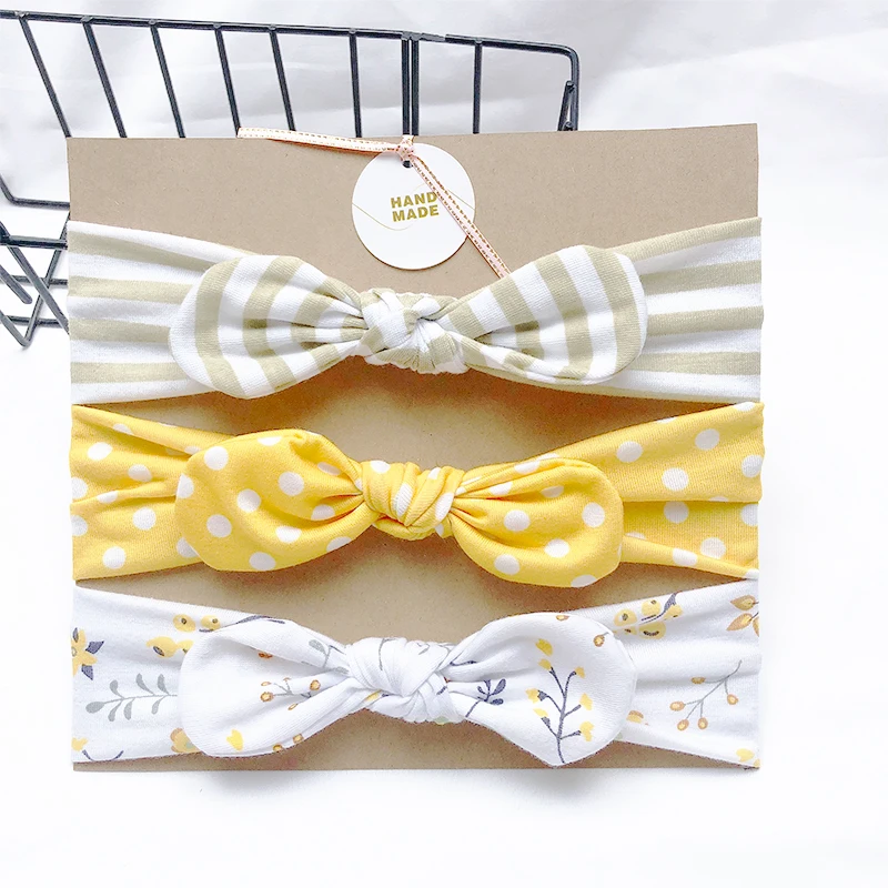 baby accessories 3pcs/lot Solid Nylon baby headband Bow Headbands For Cute Kids  Indian Turban Knot Rabbit Cotton Kids Hair Accessories accessoriesdiy baby 