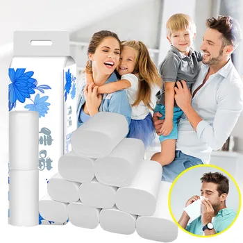 

NEW Strong Soft 4-Ply Toilet Paper Bath Tissue Giant Roll 12 Rolls Table Dinner Paper Tissues Party Supplies Disposable new