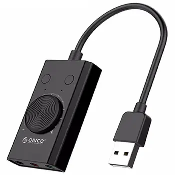 

Orico External Usb Sound Card Stereo Mic Speaker Headset o Jack Cable Adapter Mute Switch Volume Adjustment