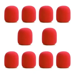 10-Pack Professional Studio Microphone Foam Windscreens - Soft, Thick Protective Shield (Red)