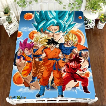 

DRAGON BALL Z Anime printing bed sheet Vegeta Son Goku Zetto coverlet Children room bed sheet bed linen (NO cover pillowcase)