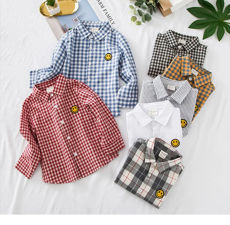 Sifafos/одежда для малышей; рубашки в желтую клетку; тонкие дышащие повседневные рубашки с длинными рукавами для мальчиков 2-8 лет; сезон осень