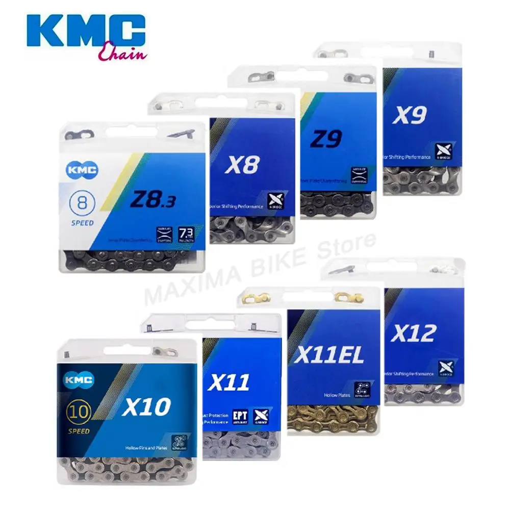 Велосипедная цепь KMC X8 X9 X9sl X10 X10sl X11SL X12 9S 10S 11 S Gold для MTB/дорожного велосипеда Shimano/SRAM