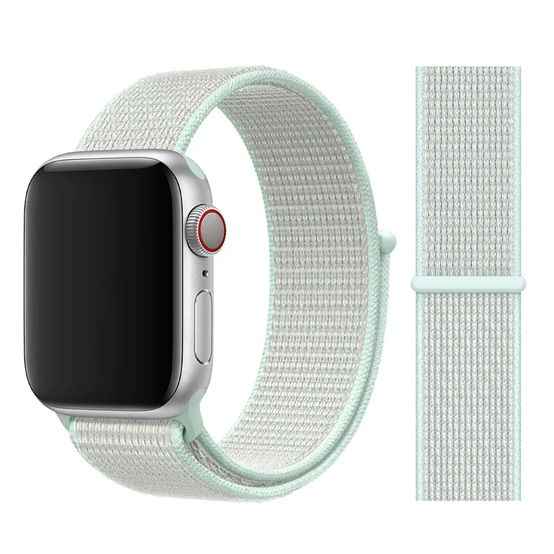 Lbiaodai Sport Loop ремешок Для Apple Watch band Apple watch 4 3 correa iwatch band 42мм 38мм 44мм 40мм браслет на руку Плетеный нейлон - Цвет ремешка: New Teal Tint
