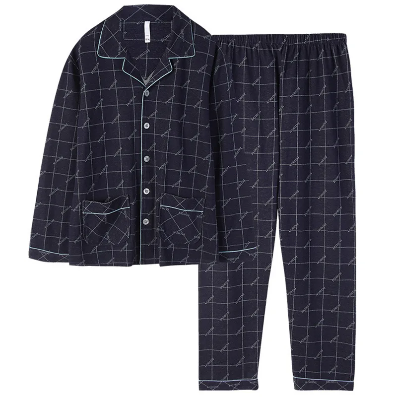 Aolamegs Men Pajamas Set Luxury Plaid Print Homewear Cotton Soft Turn-down Casual Style Advanced Male Fashion Sleepwear Autumn Aolamegs Men Pajamas Set Luxury Plaid Print Homewear Cotton Soft Turn-down Casual Style Advanced Male Fashion Sleepwear Autumn