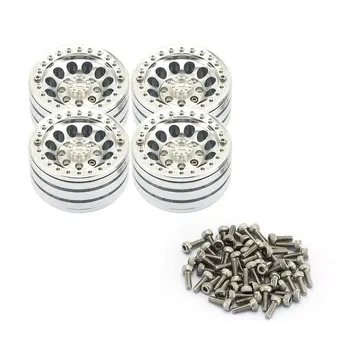 

4PCS 1.9-inch Heavy Aluminum Alloy Lock Tire Hub Wheels Rim Set Beadlock Wheels Rims For RC Crawler 1/10 SCX10 90046 TRX4 D90