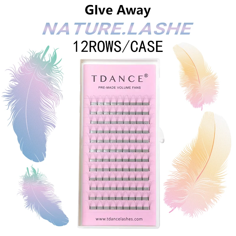 

TDANCE Short Stem Premade fans Eyelashes 4d Russian Volume Extensions Faux Mink Lash Extension make up tools soft