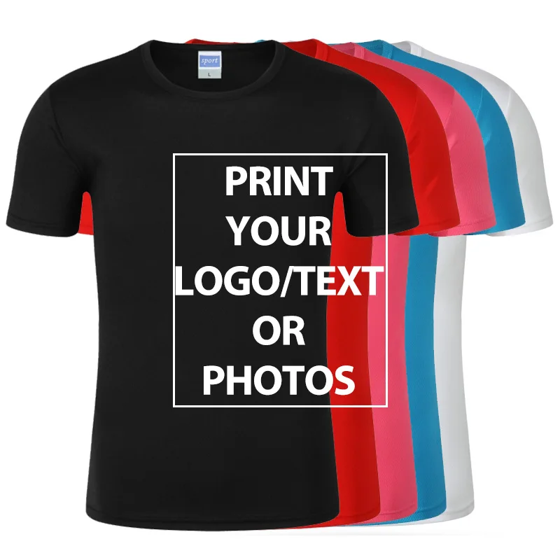 100% Polyester Design Your T-shirts Printing Logo Pictures T-shirt Plus Size T Shirt Customize Clothing