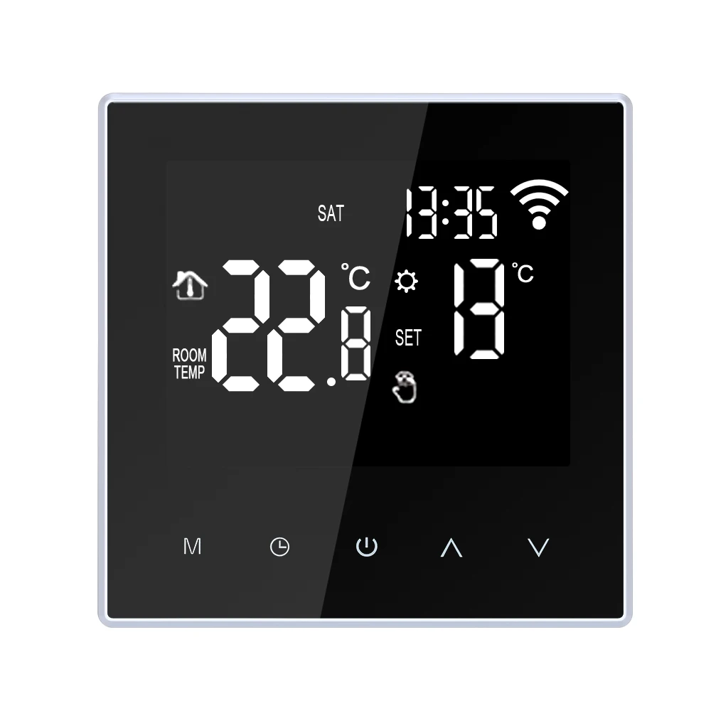 

5-95℃ Temperature Controller For Electric Floor Heating Water/Gas Boiler With Lcd Screen Wifi Smart Thermostat With App Control