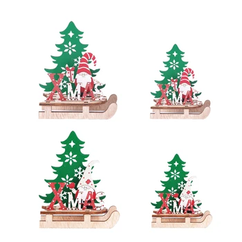 

Painted Wooden Assembly Ornaments/DIY Elderly Sleigh Ornaments/Christmas Atmosphere Decor/Home Decor/Children Gift/Home Decor