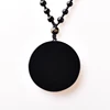 Natural Black Obsidian Stone Pendant Round Pendant Necklaces For Women Men Personalized Customization Fashion Jewelry 1