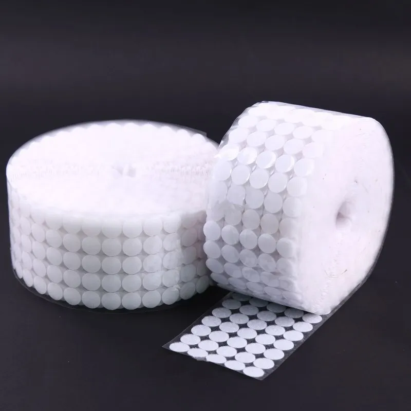 

100Pairs Self Adhesive Fastener Tape 10/15/20/25/30mm Strong Glue Dots Sticker Hook and Loop White Black Round Coins Nylon Tape