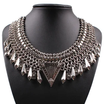 

2020 Wholesale New Arrival Design Fashion Vintage Chain Pendant Alloy Necklace Statement Chunky Necklace for Women Party Jewelry
