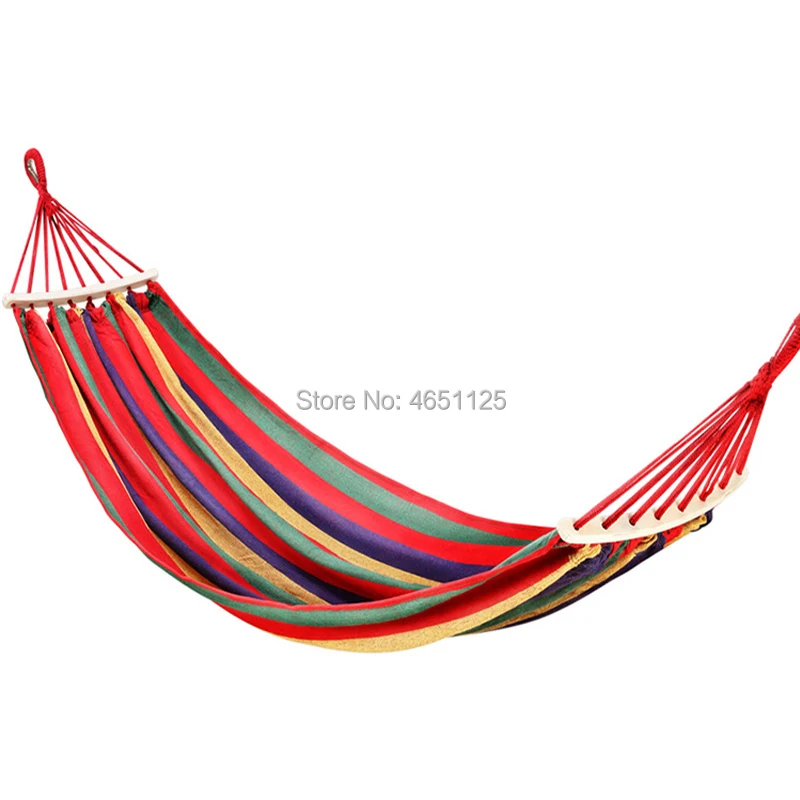 

Portable Hammock Outdoor Swing Chair Garden Sports Home Travel Camping Swing Canvas Stripe Hanging Bed Hammock With Backpack