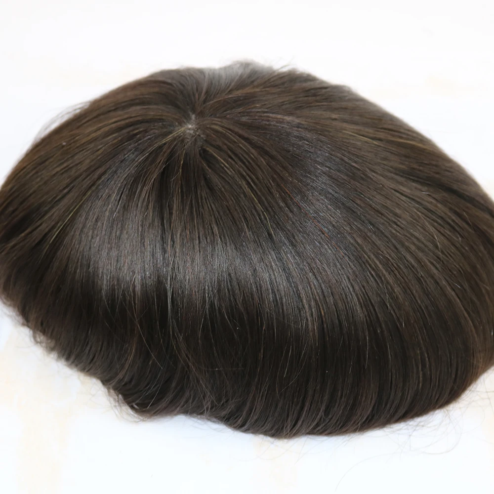 Eversilky V-loop натуральный парик из тонкой кожи нехирургические мужские замена волос системы с прямыми волосами