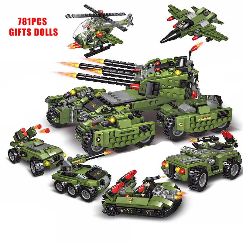 Military Series Tank Armored Building Blocks Toy for Boy Fire Truck House Technic Diy For Boys Children | Игрушки и хобби